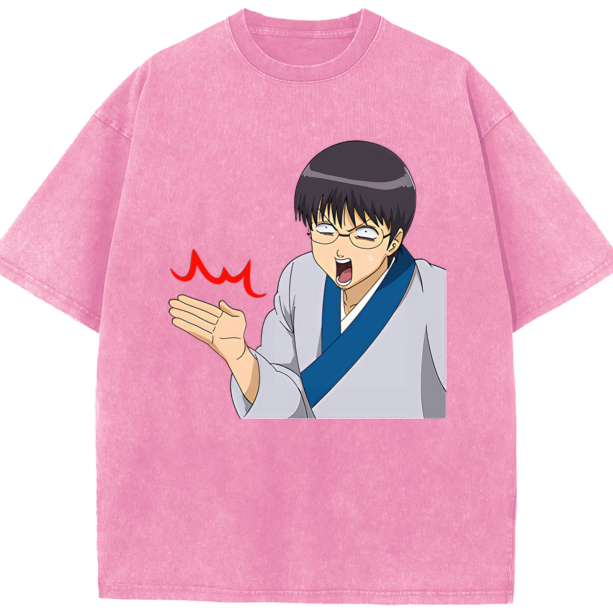 （画像用） ぎんたま 坂田銀時（さかたぎんとき） 神楽 志村新八（しむら しんぱち） GINTAMA Sakata Gintoki Kagura Shimura Shinpachi 綿100% ヴィンテージ風 半袖Tシャツ（フロントプリント）
